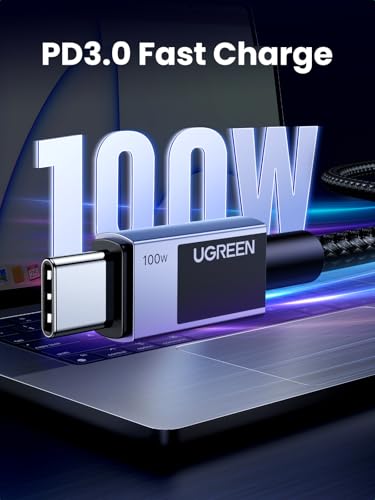 UGREEN 100W USB C Cable, Type C Charger Fast Charging, 10ft, Black - size: 10FT