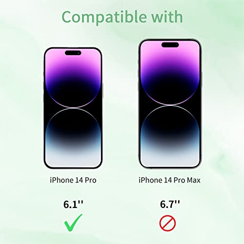 [3 Pack] for iPhone 14 Pro Green Privacy Screen Protector, Anti Blue Light Eye Protection Anti Spy Tempered Glass, 9H Hardness, No Bubble, Case Friendly - size: iPhone 14 Pro