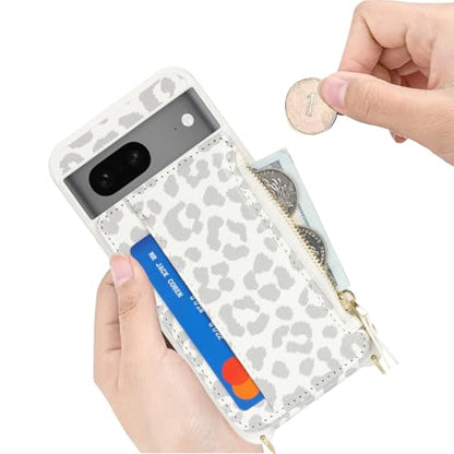 Cavor Compatible with Google Pixel 7 Case Wallet, Leopard White - color: Leopard White, size: Google Pixel 7