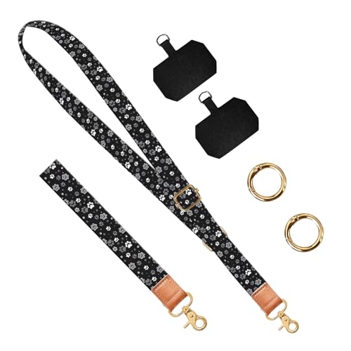 Phone Lanyard Crossbody Wrist Strap, Universal Adjustable Neck Strap for Phone Case Keys ID Badges, Travel Essential - color: Cute Dog Paws