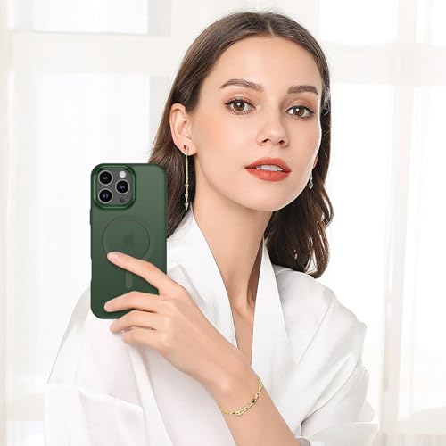 BENTOBEN Magnetic for iPhone 16 Pro Max Case,(Compatible with MagSafe) (Military Grade Drop Protection) Slim Translucent Matte Shockproof with Anti-Fingerprint Phone Case 6.9",Green - color: Green