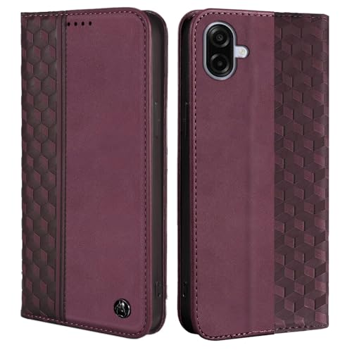 Wallet Case for Samsung Galaxy A07/A06 5G 6.7 inch 2025/2024 - PU Leather Flip Cover with Card Holder Slots, Strong Magnetic Folio Phone Case, Wine Red - color: Wine Red, size: Samsung Galaxy A07/A06 6.7"