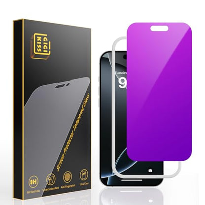 GIGIKISS Compatible for iPhone 17 Pro Privacy Screen Protector 6.3 Inch, Purple Gradient Anti Spy Anti Blue Light HD Screen Protector Tempered Glass Easy Installation - size: for iPhone 17 Pro - 6.3 inch