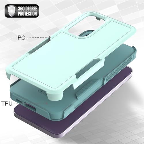 Dionsibei Designed for Samsung Galaxy A52 5G Case 2 in 1 Military Grade Drop Heavy Duty Rugged Shockproof Protective Cover Case for Galaxy A52 5G Phone Case (Mint) - color: Mint