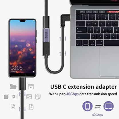 Poyiccot USB C Female to Female Adapter, 100W USB C Coupler, 40Gbps Type C Extension Extender Adapter Support Thuderbolt 4 Cable for iPone, Docking, Galaxy, 2-Pack - style: usb c female to female