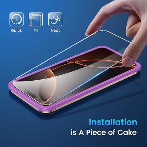 Fotbor for 3Pack iPhone 16 Pro Screen Protector with 3Pack Camera Lens Protector, 9H+ Tempered Glass Easy Installation Kit, Case Friendly iPhone 16 Pro - size: iPhone 16 Pro-6.3 inch
