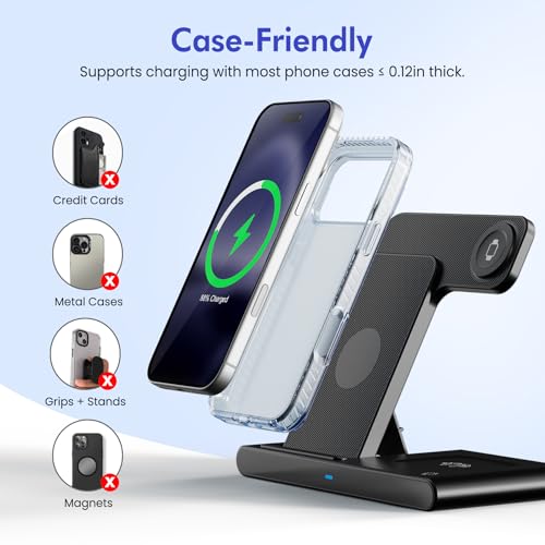 Wireless Charger Fast Charging Station 3 in 1 Charger Stand Desk
