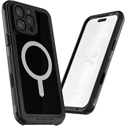 Ghostek Nautical Waterproof iPhone 16 Pro Max Case with Belt Clip Holster - Screen and Camera Protector, Apple MagSafe Compatible, Rugged Heavy Duty Cover (6.9 Inch, Black) - color: Black, size: iPhone 16 Pro Max