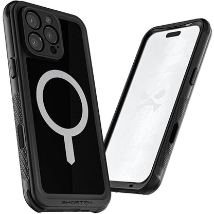 Ghostek Nautical Waterproof iPhone 16 Pro Max Case with Belt Clip Holster - Screen and Camera Protector, Apple MagSafe Compatible, Rugged Heavy Duty Cover (6.9 Inch, Black) - color: Black, size: iPhone 16 Pro Max