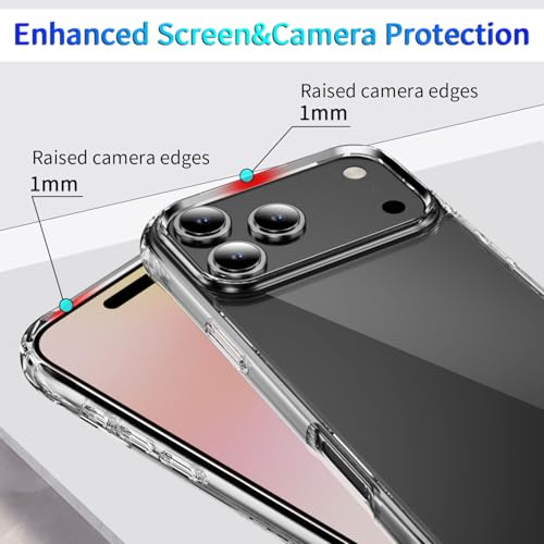DEERLAMN Clear Case for iPhone 17 Pro Max 6.9-Inch, Military Grade Drop Protection Anti-Scratch Transparent Ultra Slim Non-Yellowing Shockproof Protective Phone Cover - size: iPhone 17 Pro Max 6.9-Inch
