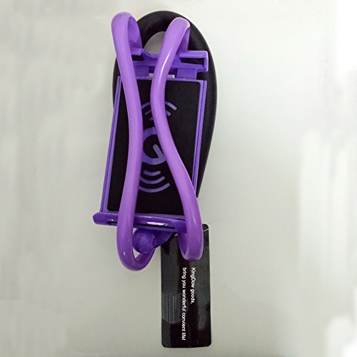 Lazy Cell Phone Holder - Universal Phone Holder to Wear Around Neck Lazy Bracket Free Rotating Smart Mobile Phone Mount Stand - color: Purple