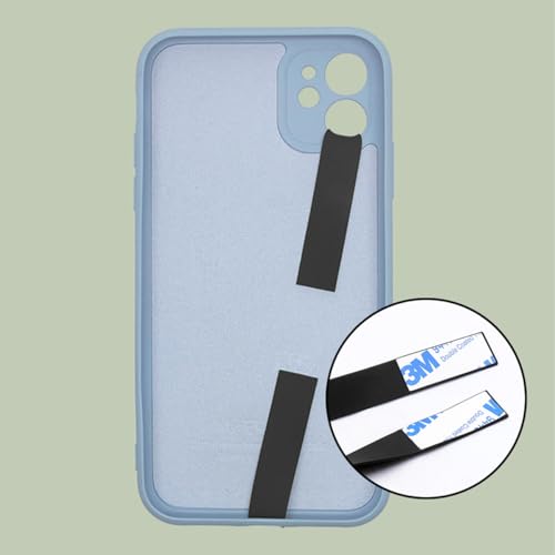 Stretchable Silicone Phone Grip - Elastic Finger Strap Holder for iPhone & Android - Anti-Slip Phone Loop with Wireless Charging Support - Black (Compatible with Most Smartphones)