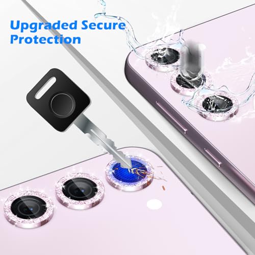 imluckies Glitter Camera Lens Protector for Sansung Galaxy S24 & S23 & S23+ Plus, Bling HD Tempered Glass Aluminum Alloy Ring, Back Screen Camera Cover Film [NOT for S24+] 5G 2024, Purple Diamond - color: Bling Purple