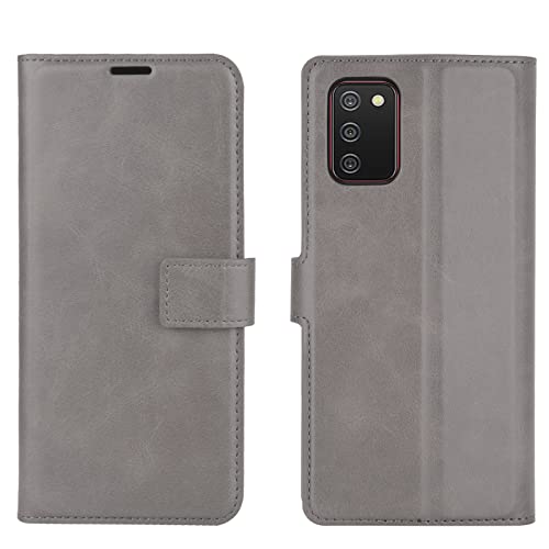 Flip Case for Samsung A03S Wallet PU Leather Magnetic Protective Cellphone Case for Samsung Galaxy A02S A025M A03S A037M Folio Book Cover with Stand (Gray) - color: Gray