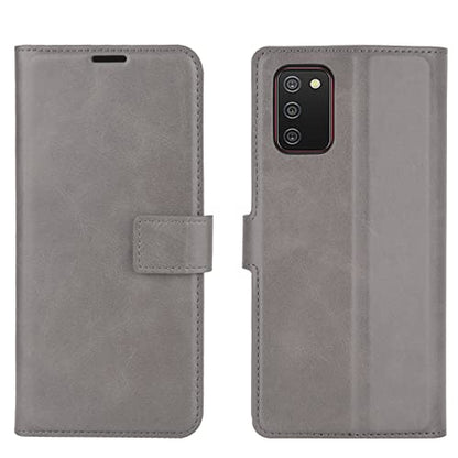 Flip Case for Samsung A03S Wallet PU Leather Magnetic Protective Cellphone Case for Samsung Galaxy A02S A025M A03S A037M Folio Book Cover with Stand (Gray) - color: Gray