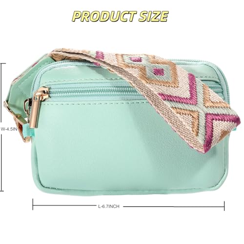 Clip and Go strap for phone with Leather Wallet crossbody phone - color: Green