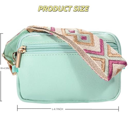 Clip and Go strap for phone with Leather Wallet crossbody phone - color: Green