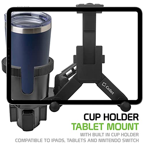 Cellet Tablet Mount with a Cup Holder Base Compatible for Apple iPad Pro, Air, Mini, Samsung Galaxy Tab, Surface Go (Extra Cup) - style: Tablet Extra Cup