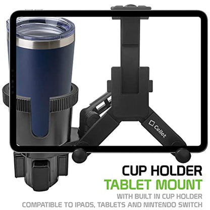 Cellet Tablet Mount with a Cup Holder Base Compatible for Apple iPad Pro, Air, Mini, Samsung Galaxy Tab, Surface Go (Extra Cup) - style: Tablet Extra Cup