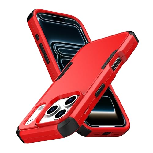 MXX for iPhone 17 Pro Max Case, Heavy Duty 3 in 1 Wing Design Protective Cover with MagSafe, Phone Case 2025 (Red) - color: Red, size: iPhone 17 Pro Max