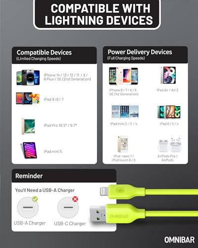 Silicone USB A to Lightning Cable 6FT, MFi Certified Cord, Green - color: A to L Silicone Green