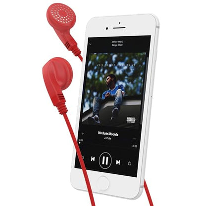Maeline Bulk Earphones with 3.5 mm Headphone Plug - 100 Pack - Red - color: Red, size: 100 Pack