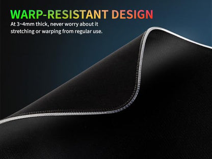 RGB Gaming Mouse Pad-14 Light Modes, Extended Soft LED Mouse Pad, Anti-Slip Rubber Base, Computer Keyboard Large Mousepad Mat, Waterproof Mousepads (25.6 * 11.6 Inch) - color: Black-A