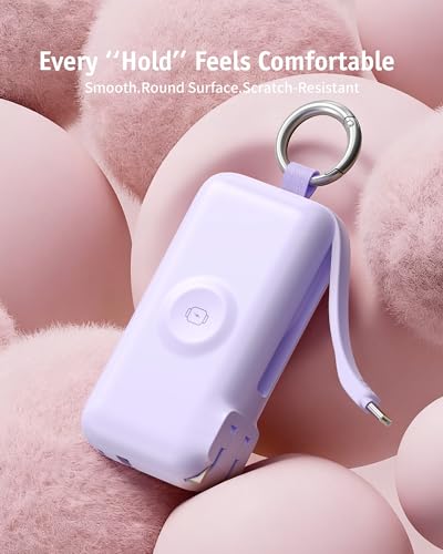 RORRY Flow Portable Charger 10000mAh 40W Wall Plug Power Bank Battery Pack - color: Purple