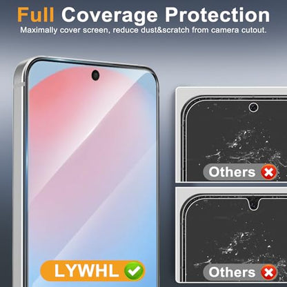 LYWHL 3 Pack for Samsung Galaxy S24 FE Screen Protector Tempered Glass with Alignment Frame, Sensitive Touch Fingerprint Unlock, Anti-Scratch Bubble Free Case Friendly Easy Install - Transparent - size: Samsung Galaxy S24 FE