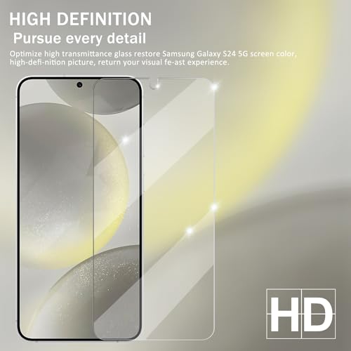 Galaxy S24 Screen Protector + Camera Lens Protector, [2 +2 Pack] [Ultrasonic Fingerprint Unlock] [Case Friendly] Full Coverage Tempered Glass Screen Protector For Samsung Galaxy S24 - size: Galaxy S24