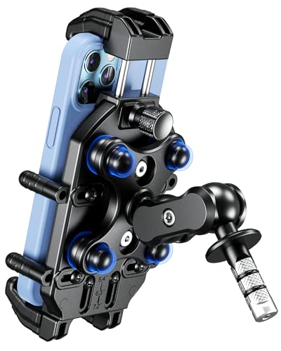 BRCOVAN Anti-Theft Motorcycle Fork Stem Phone Mount with Vibration Dampener