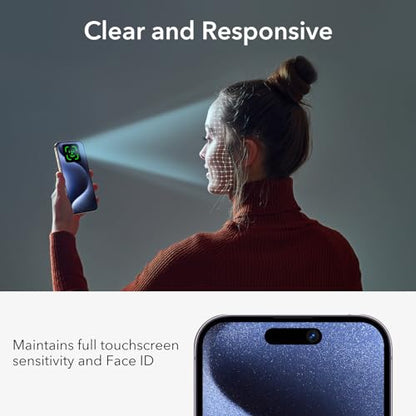 ESR 3+1 Pack for iPhone 15 Pro Max Privacy Screen Protector, Align Frame