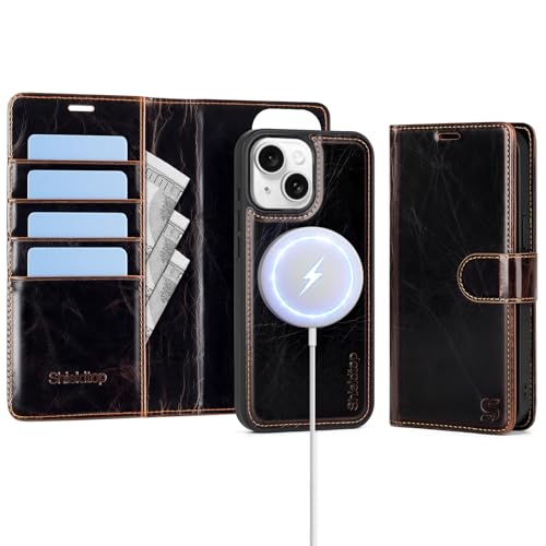 Shieldtop Compatible with MagSafe iPhone 13 Wallet Case,(Coffee) - color: A-Coffee, size: iPhone 13 - 6.1"