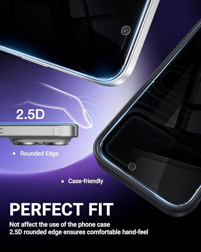 NIMASO for iPhone 17 Pro Screen Protector Privacy 2 Pack, Anti-Spy Tempered Glass Film with Easy Installation Tool, 9H Hardness Military Grade Shatterproof, Anti-Scratch, 6.3-Inch - size: iPhone 17 Pro 6.3 inch