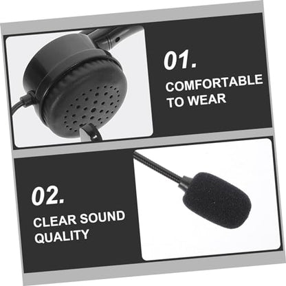 DOITOOL USB Wired Single Ear Headset with Microphone Noise Cancelling Technology for Calls for Gaming and Business Use Lightweight Design for Comfort and Portability