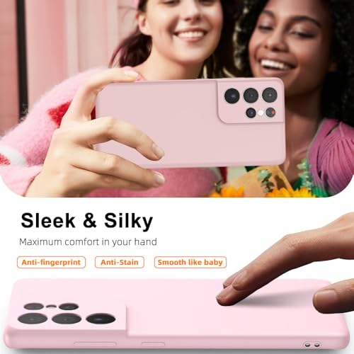 X-level for Samsung Galaxy S21 Ultra Case Slim Fit Ultra-Thin Super Soft TPU [Guardian Series] S21 Ultra Phone Back Cover Light Protective Matte Finish Coating Shockproof Case for Women Men -Pink - color: Pink