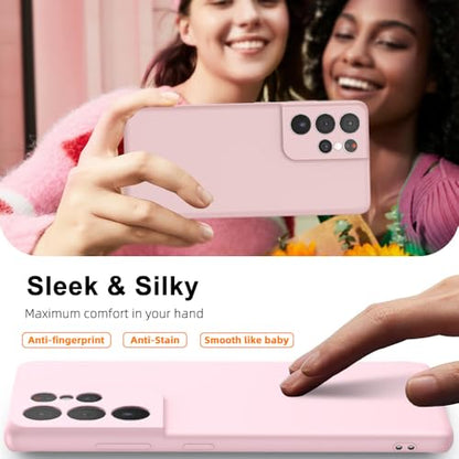 X-level for Samsung Galaxy S21 Ultra Case Slim Fit Ultra-Thin Super Soft TPU [Guardian Series] S21 Ultra Phone Back Cover Light Protective Matte Finish Coating Shockproof Case for Women Men -Pink - color: Pink