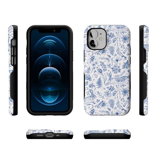 Casely iPhone 12 Mini Case | Hop & Bloom | Bunny Toile | Bold Protective Design | Compatible with MagSafe - color: Hop & Bloom | Bunny Toile, size: Iphone 12 Mini