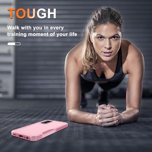 Case for Samsung Galaxy A15 5G, Full Body Heavy Duty Rugged Shockproof Protective Phone Cover with Lanyard Strap, Tempered Glass Screen Protector and Camera Lens Cover, Cute Pink | Rugged Shockproof Protective Phone Case with Lanyard Strap,Tempered Glass