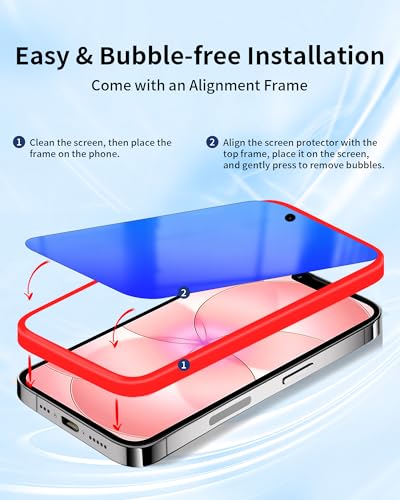 2 Pack Privacy Screen Protector for iPhone 17e / iPhone 16e Blue - color: For iphone 17e/16e Blue