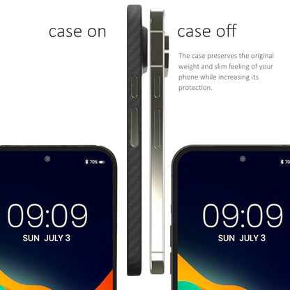 kalibri Aramid Fiber Case Compatible with Google Pixel 9 Pro XL - Case Super Slim Strong Protective Phone Cover - Black Matte - size: Pixel 9 Pro XL