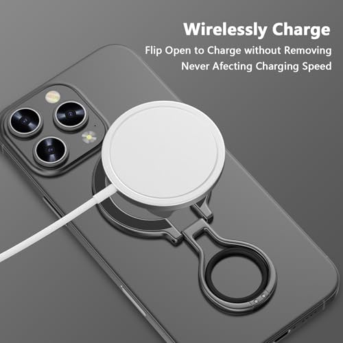 Magnetic Phone Ring Holder for MagSafe, Magnetic Snap Phone Ring Grip - color: Black