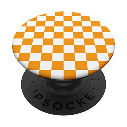 Checkerboard Orange and White | Check Pattern / Checkered PopSockets PopGrip: Swappable Grip for Phones & Tablets