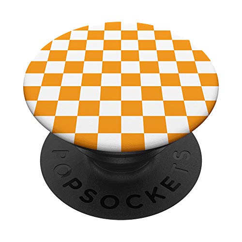 Checkerboard Orange and White | Check Pattern / Checkered PopSockets PopGrip: Swappable Grip for Phones & Tablets