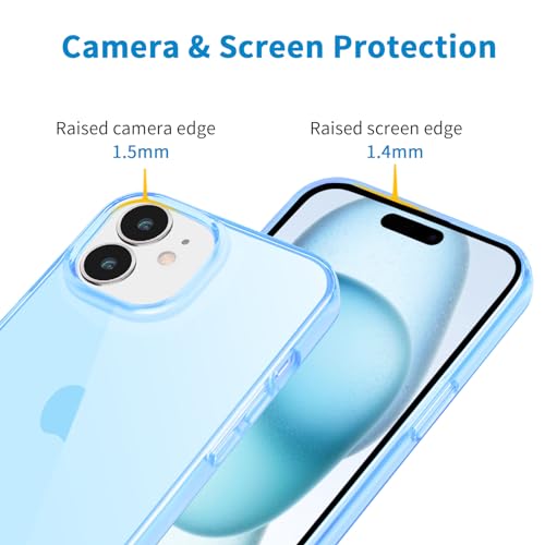 JJGoo Compatible with iPhone 15 Plus Case Clear, Soft Clear TPU Phone Cases, Shockproof Transparent Bumper Cover Slim Thin Phone Case, Translucent Blue - color: Blue