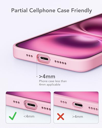 charmast Mini Portable Charger USB-C Connector, 5000mAh Small Power Bank - color: Pink