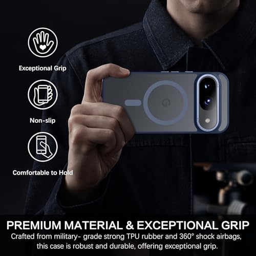 BENTOBEN for Google Pixel 9 Case [Compatible with Magsafe] Translucent Matte Magnetic Pixel 9 Case Slim Thin Shockproof Women Men Girls Boys Protective Phone Cases for Google Pixel 9 6.3", Navy Blue - color: Navy Blue