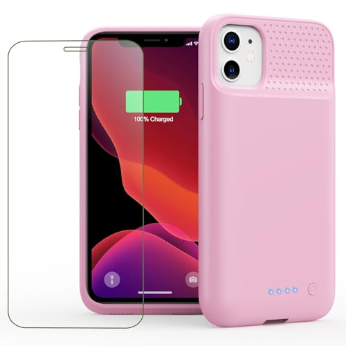 Feob Battery Case for iPhone 11/XR, [2026 Upgraded] 7500mAh Slim Portable Smart Charging Case Rechargeable Protective Extended Charging Cover for iPhone 11/XR-Pink - color: Pink