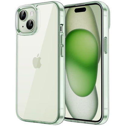 JETech Case for iPhone 15, Anti-Yellowing, Green | Shockproof Protection, Scratch Resistant Hard PC Back, Durable Transparent TPU Bumper - color: Green, size: iPhone 15