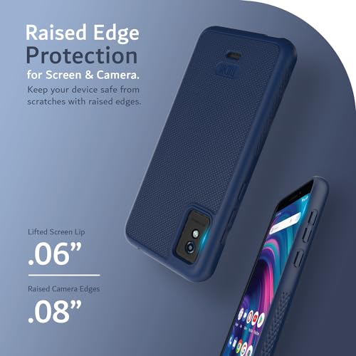 TUDIA LinnGrip Compatible with BLU Studio Mini (2023) Phone Case, [Enhanced Grip] Ultra Slim Fit Shockproof Matte TPU Soft Protective Phone Case Cover (Indigo Blue) - color: Indigo Blue